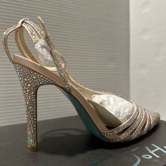 Betsey Johnson SB-ALI Rhinestone Embellished T-Strap Heels - Picture 4 of 10